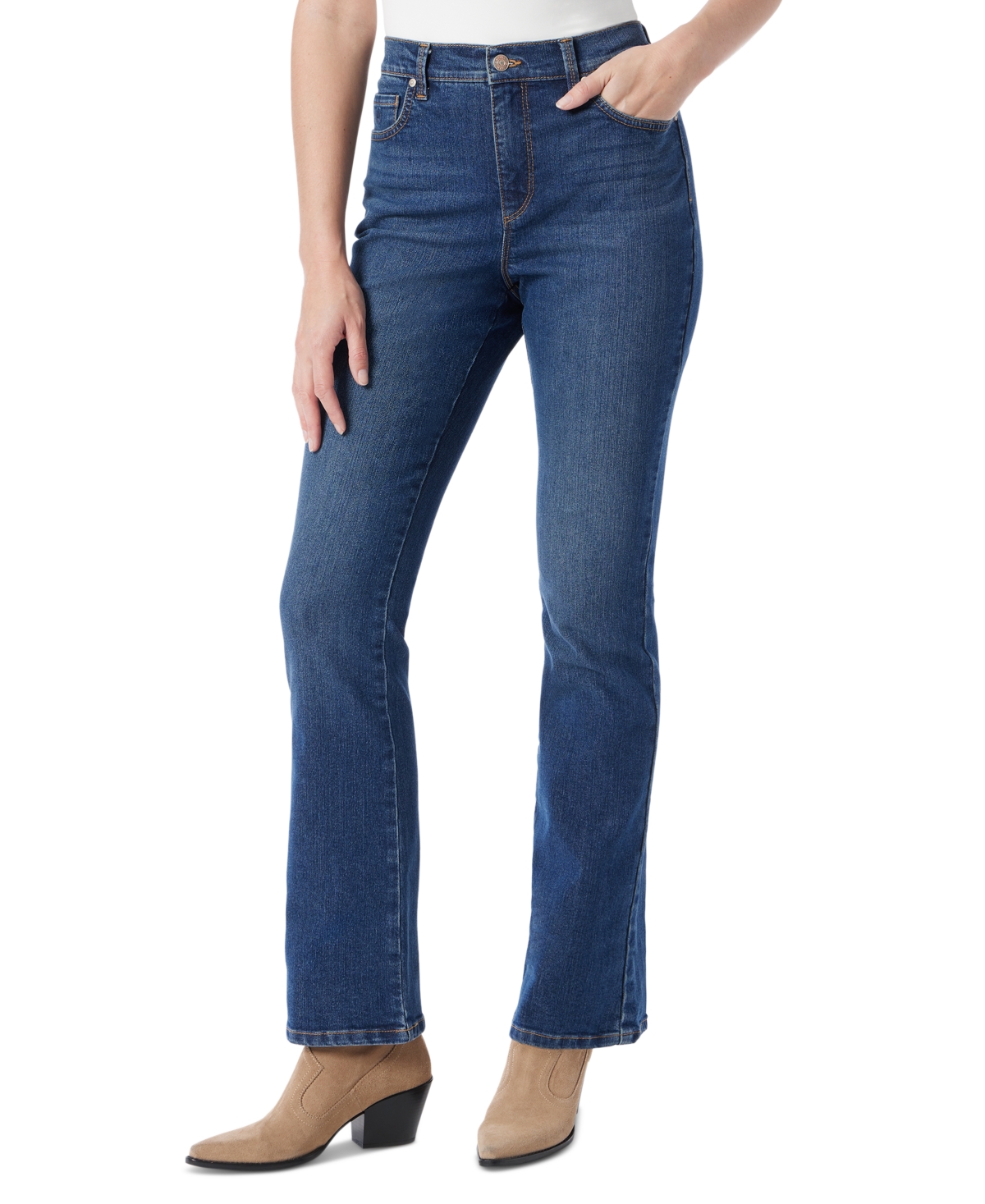 Gloria Vanderbilt Women's Amanda Original Bootcut Jeans In Mead With Whiskers