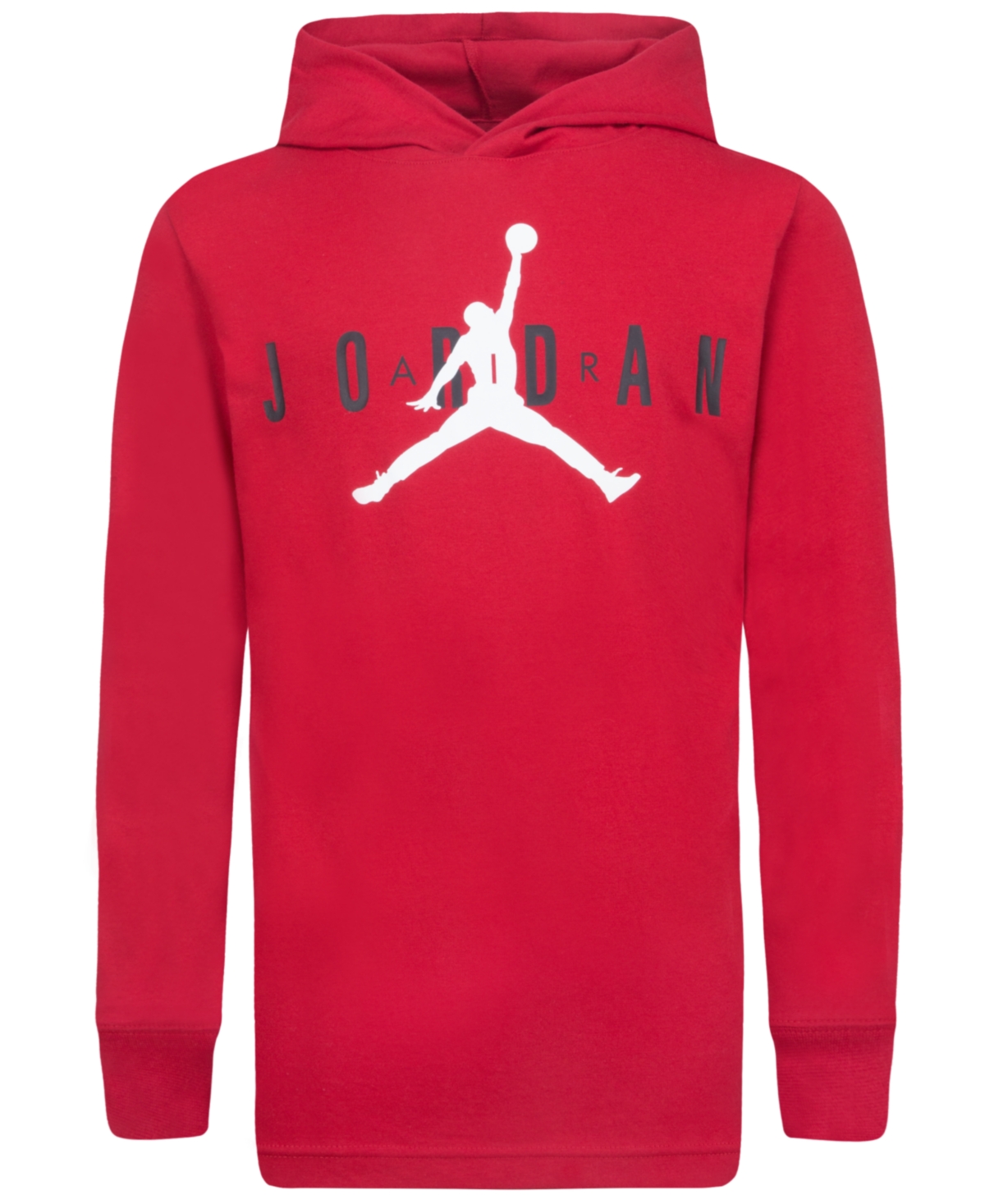 Macy's Big Boys Hooded Long Sleeve Graphic Tee In Gym Red