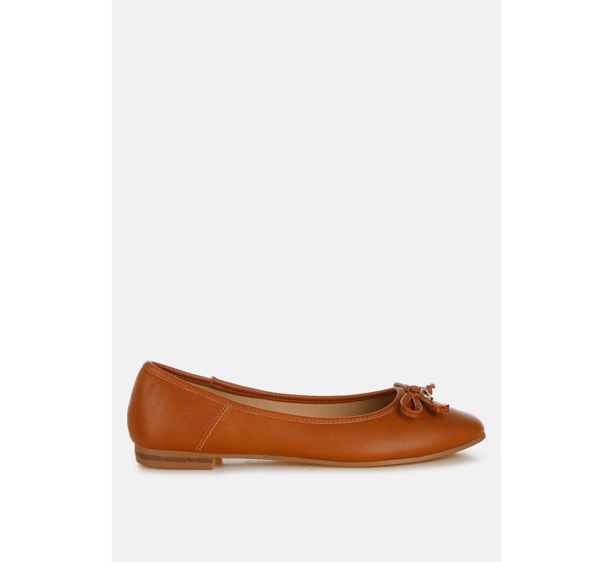 Enchanted Faux Leather Casual Ballerinas - Tan