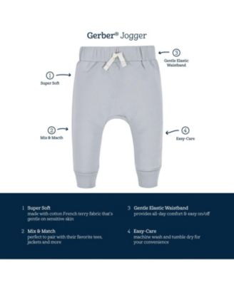 Toddler Boys Navy and Grey Premium Joggers, 3-Pack
