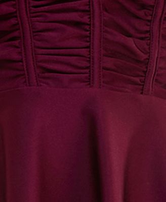 Juniors' Ruched Sleeveless Fit & Flare Dress
