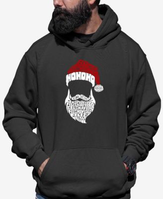 Men's Feliz Navidad Santa Claus Word Art Hooded Sweatshirt
