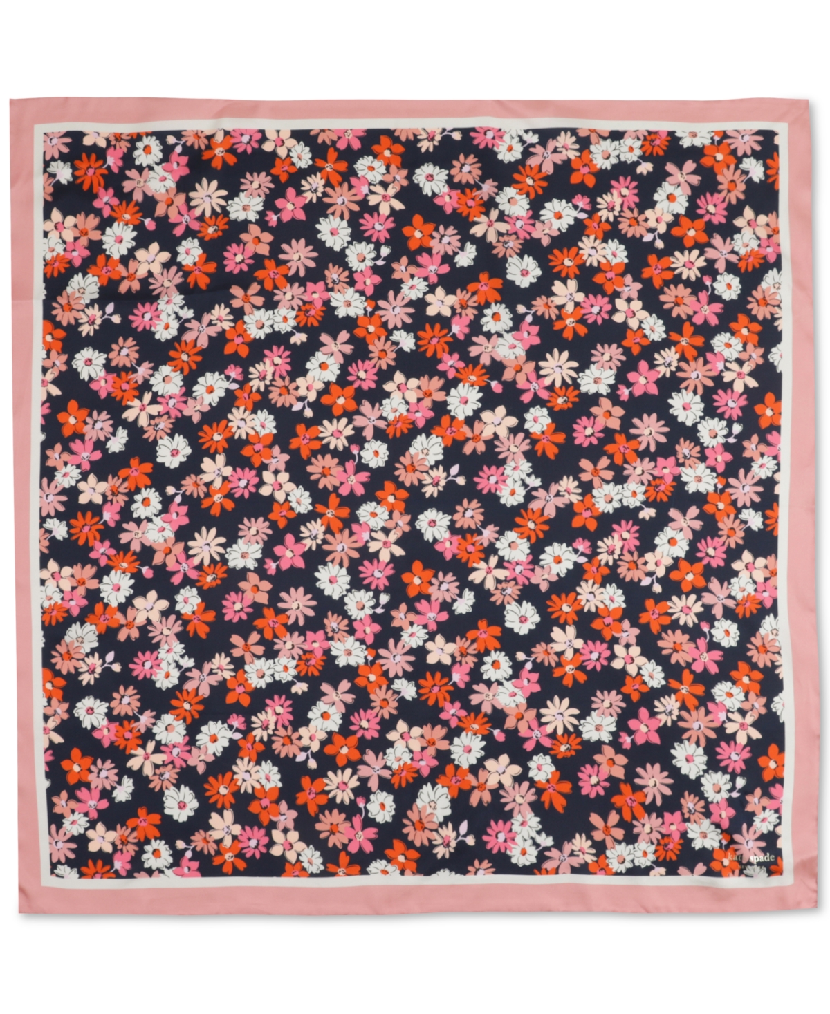 Women's Floral Medley Silk Square Scarf - Blazer Blue
