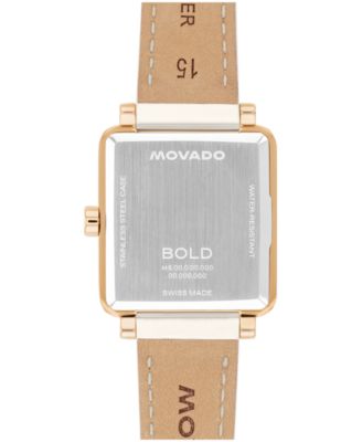 Women's Bold Evolution 2.0 Swiss Quartz White Leather Watch 26mm