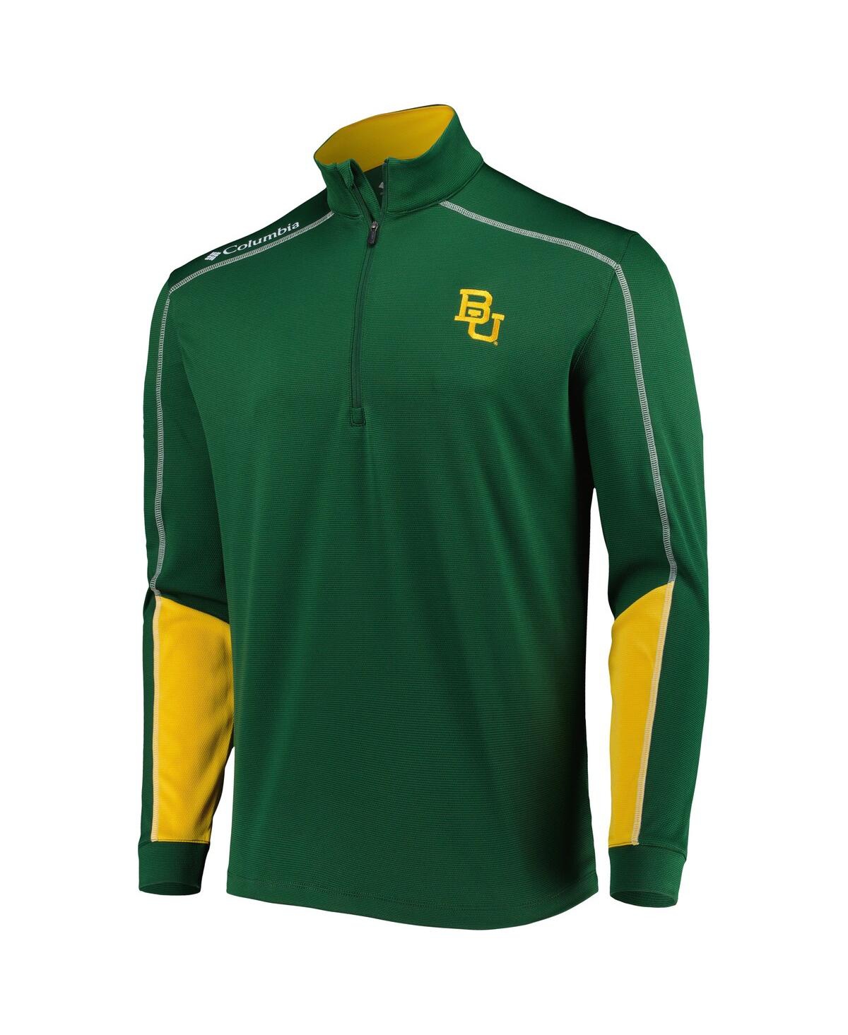 Shop Columbia Men's Green Baylor Bears Wick Quarter-zip Jacket In Green,gold