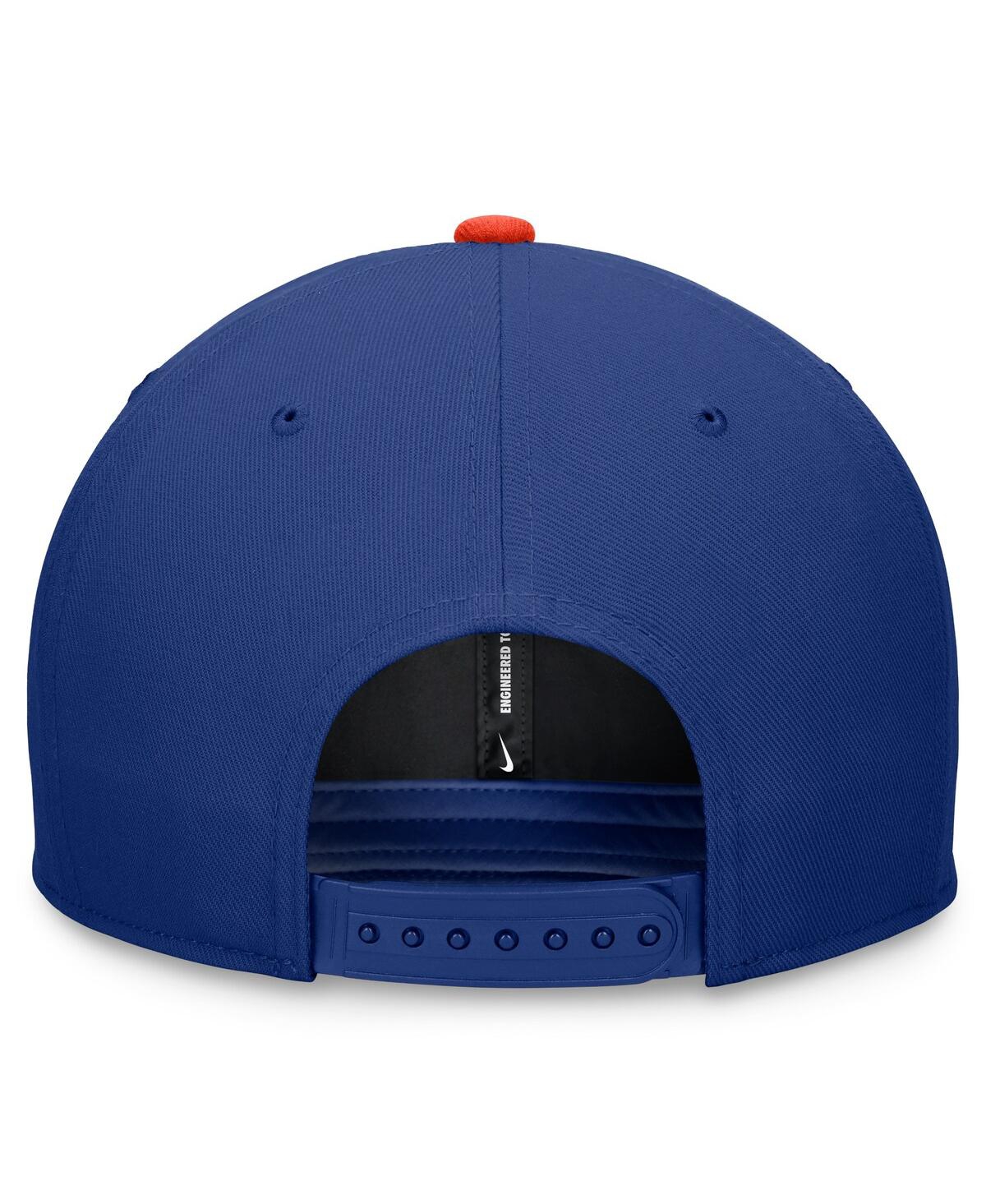 Nike Men's Royal/orange New York Mets Evergreen Two-tone Snapback Hat In Royal,orange