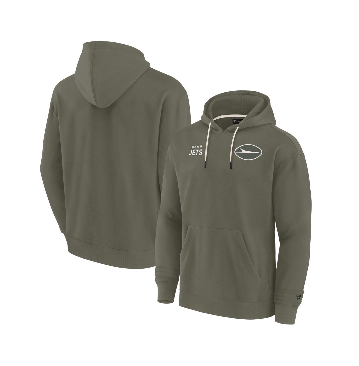 Худи Fanatics Signature Olive New York Jets Elements Super Soft Fleece Pullover — фото 1