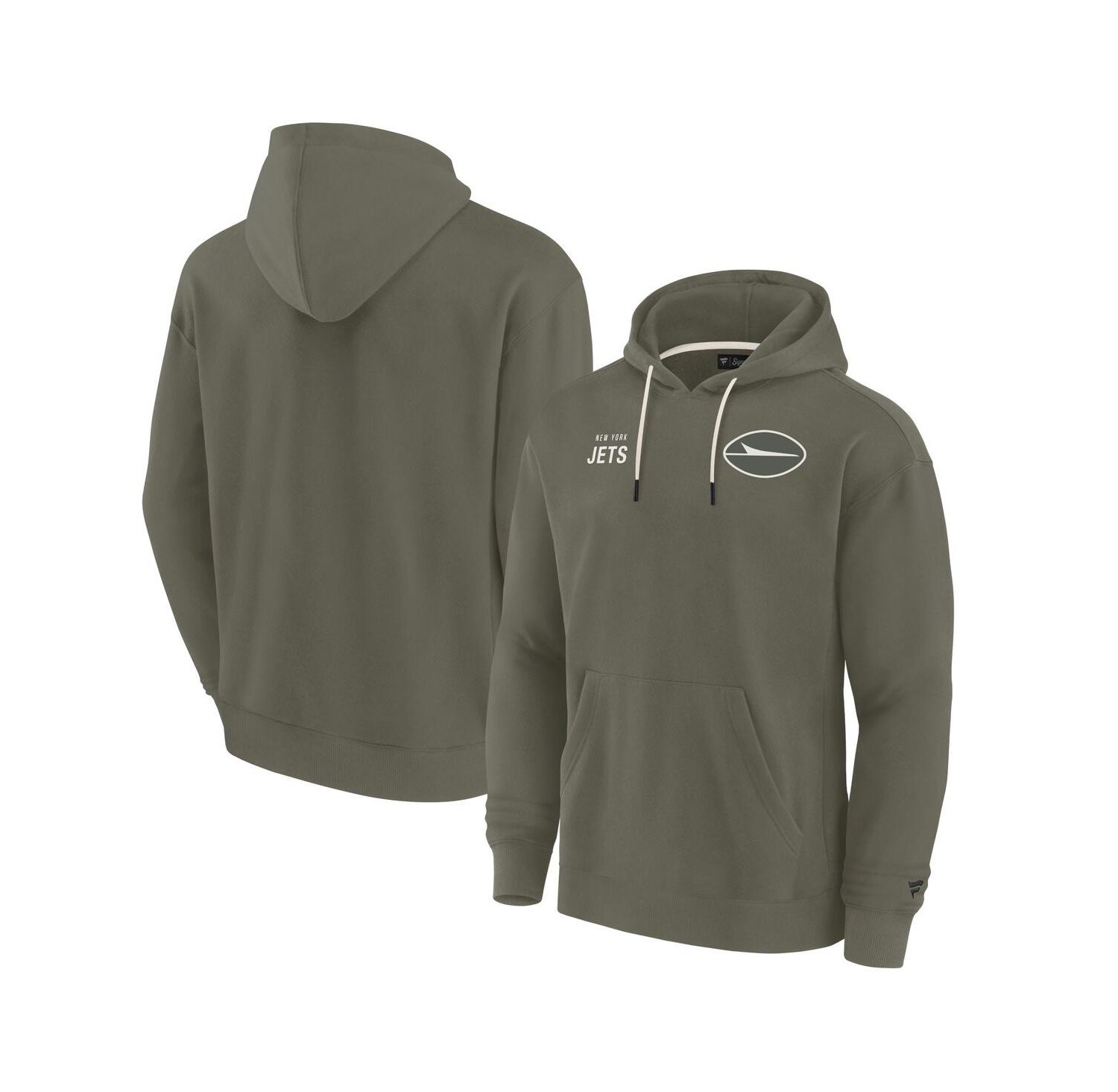 Men's and Women's Signature Olive New York Jets Elements Super Soft Fleece Pullover Hoodie