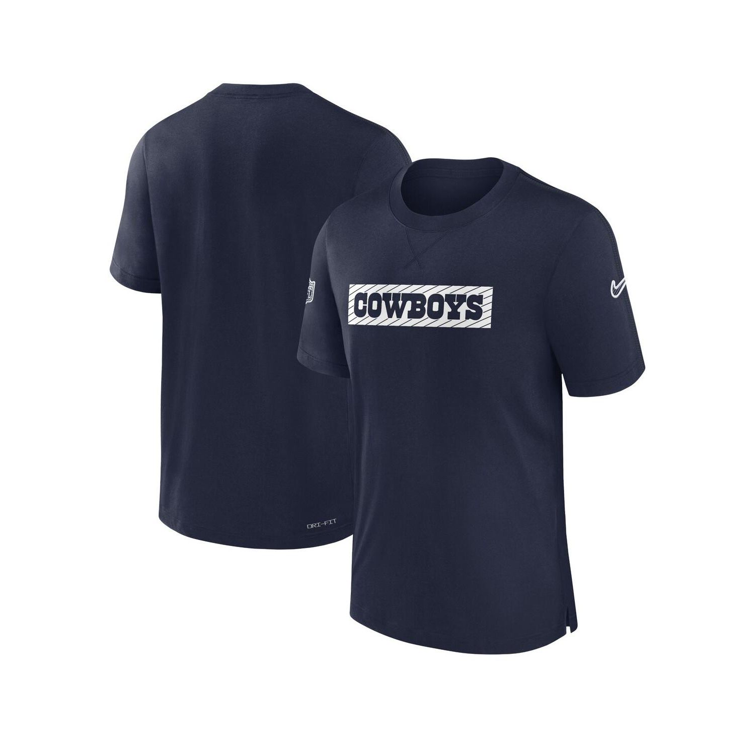 Men's Navy Dallas Cowboys 2024/25 Sideline Player Tri-Blend Performance T-Shirt
