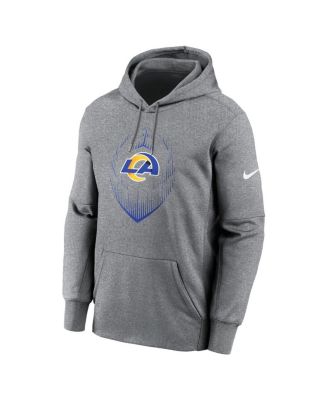 Men's Heather Gray Los Angeles Rams Icon Performance Pullover Hoodie