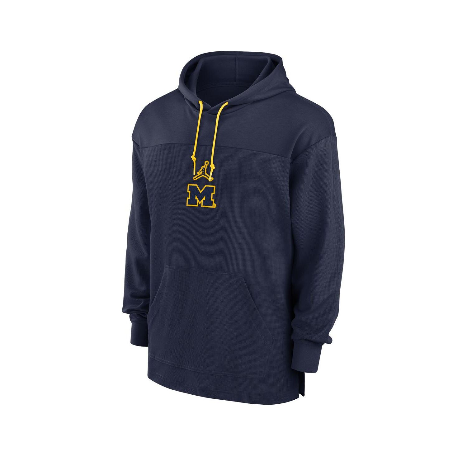 Men's Navy Michigan Wolverines 2024/25 Sideline Jersey Performance Pullover Hoodie
