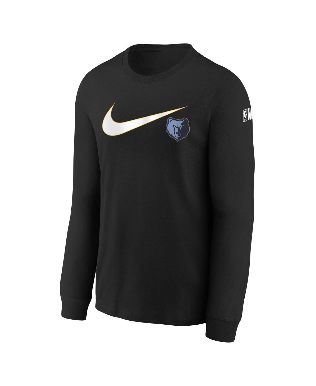 Nike Big Boys and GirlsMemphis Grizzlies Swoosh Long Sleeve T-Shirt - Black