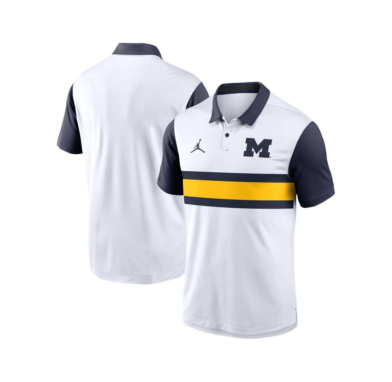 Men's White Michigan Wolverines Primetime Campus Vapor Performance Polo