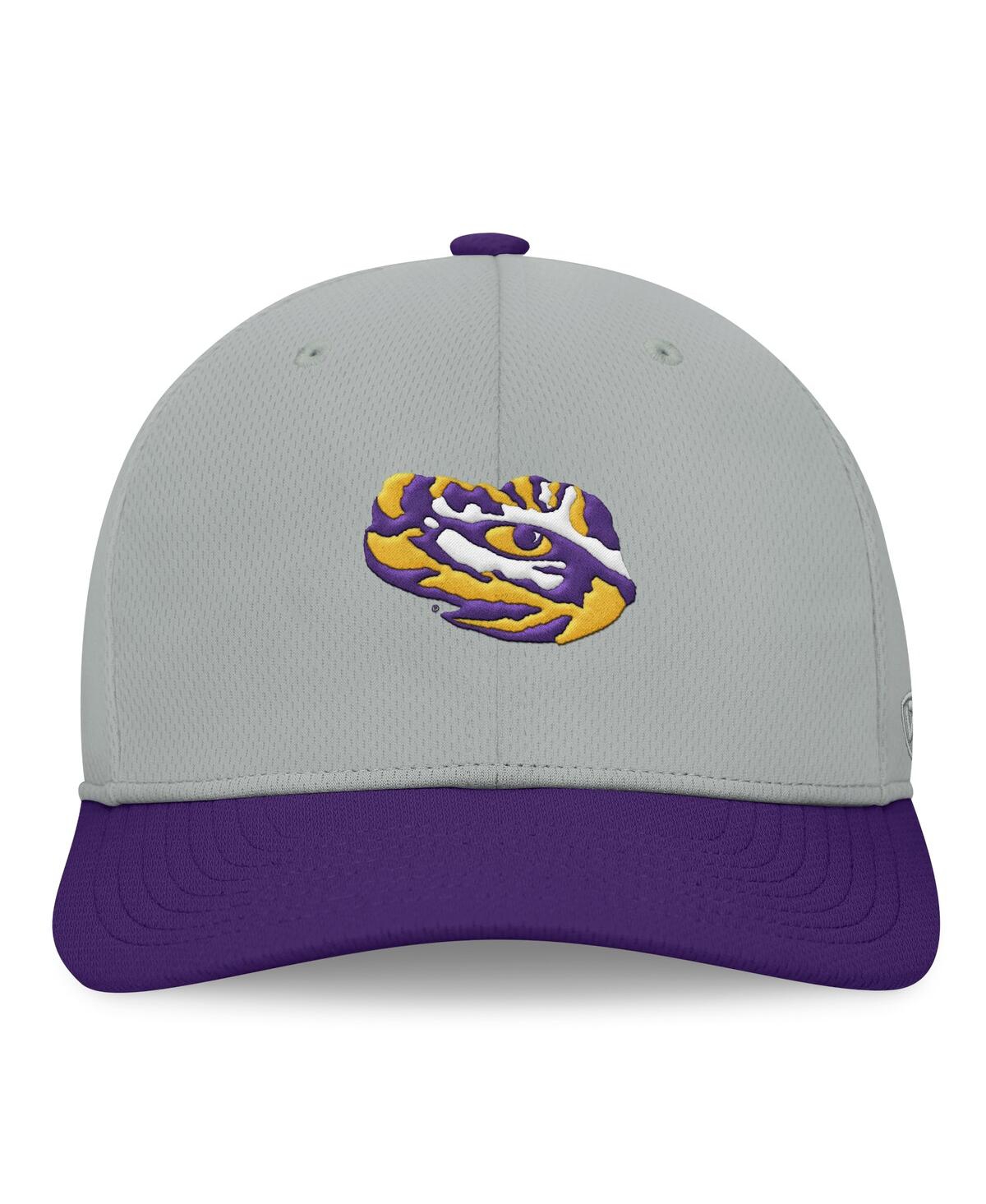 Top Of The World Men's Gray/purple Lsu Tigers Mick Flex Hat In Gray,purple