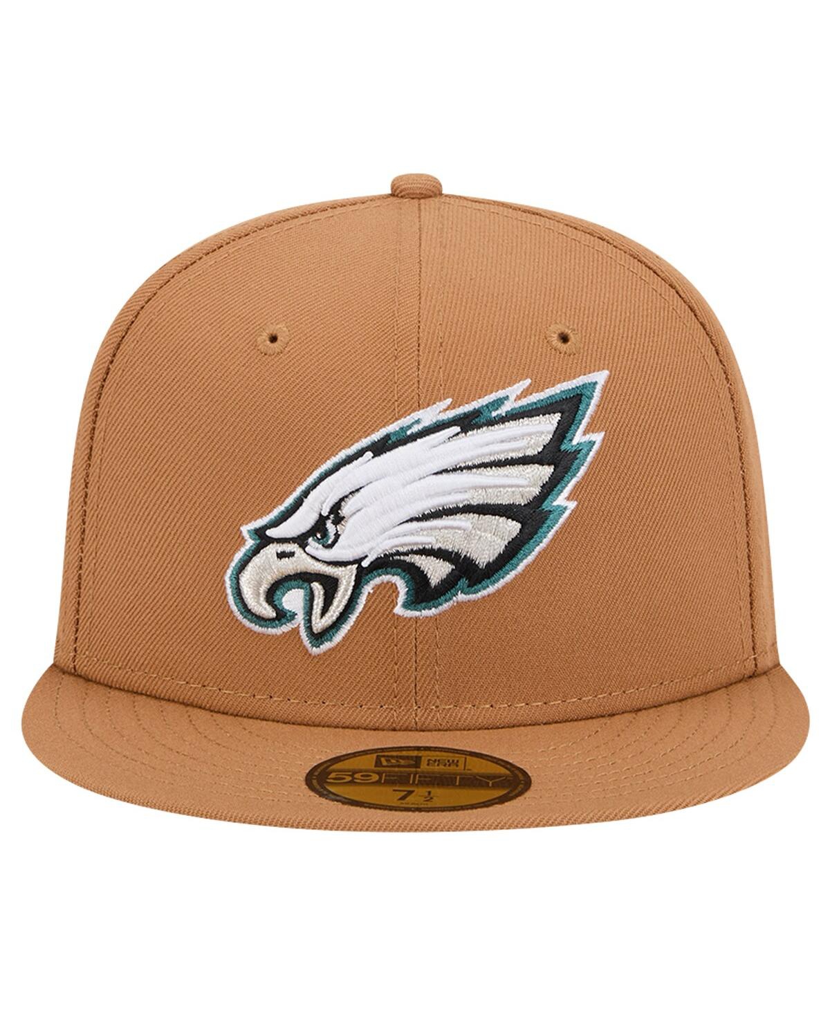 New Era Men'sPhiladelphia Eagles Color Pack 59FIFTY Fitted Hat with Side Patch - Tan