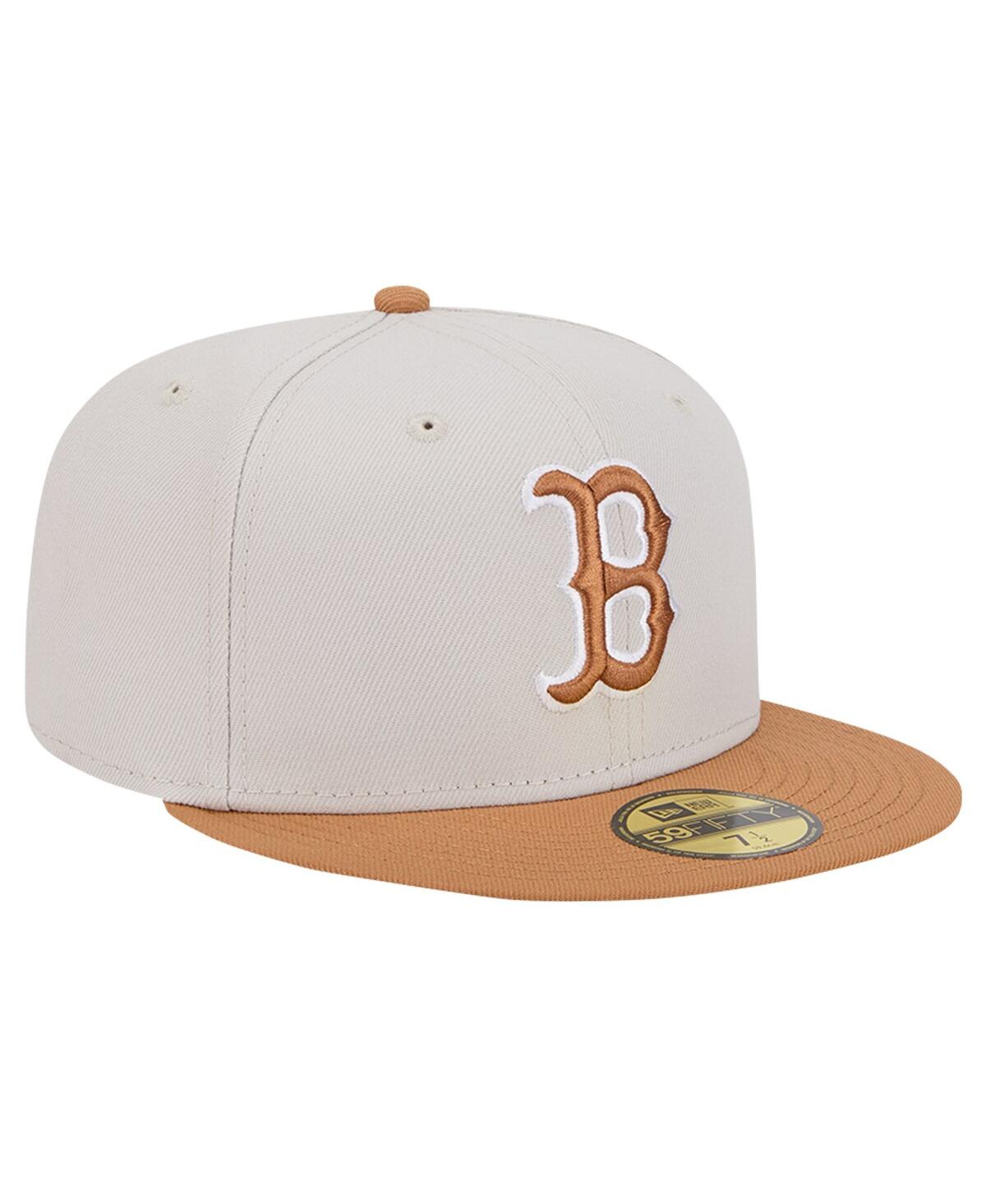 New Era Men'sBrown Boston Red Sox Two-Tone Color Pack 59FIFTY Fitted Hat - Khaki, Brown