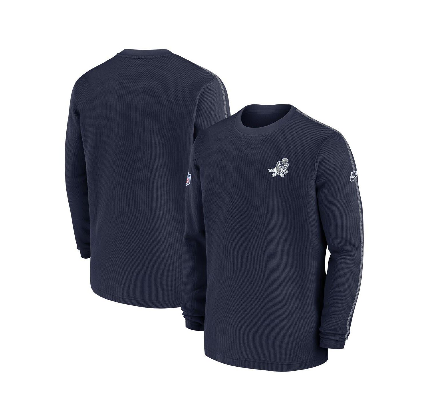 Men's Navy Dallas Cowboys 2024 Sideline Coach Vintage Pullover Sweatshirt