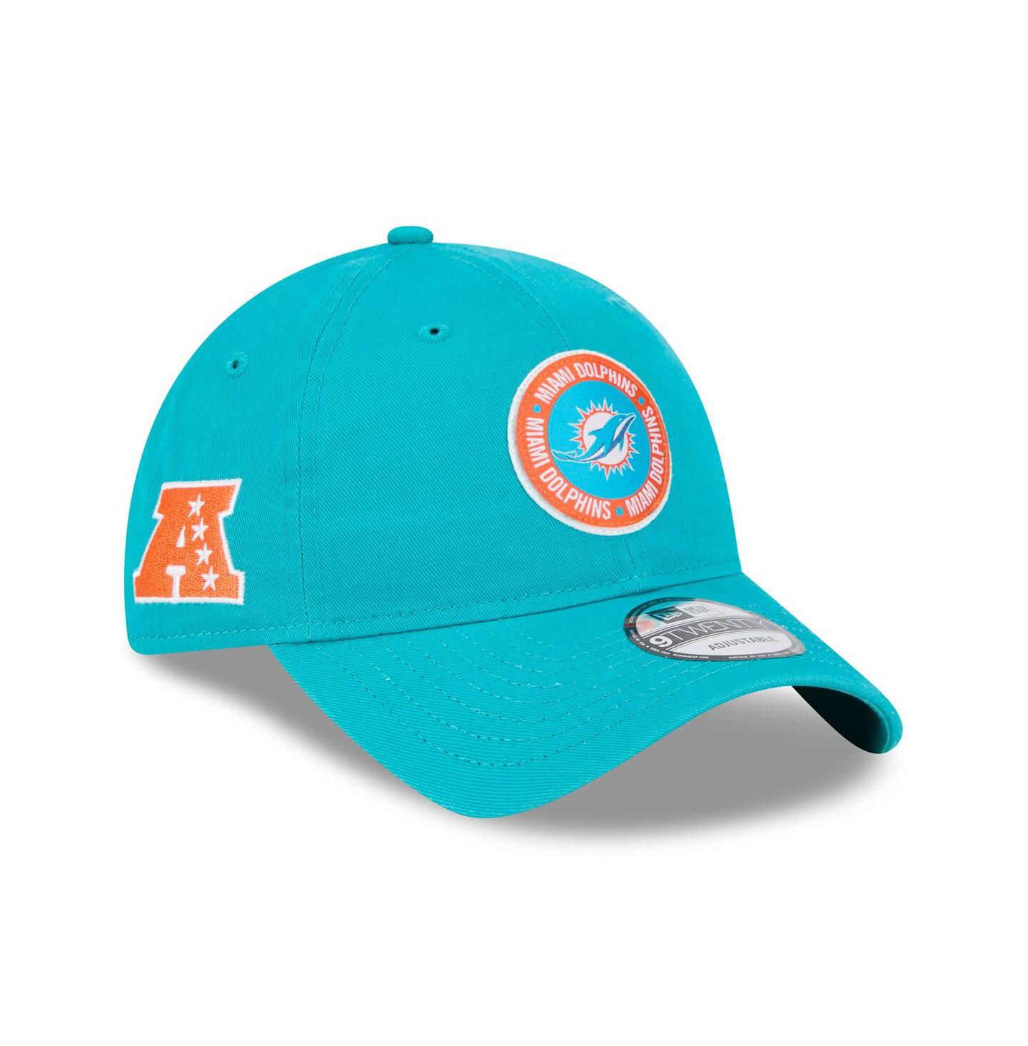 Мужская кепка New Era Aqua Miami Dolphins 2024 Sideline 9TWENTY Adjustable Hat — фото 1