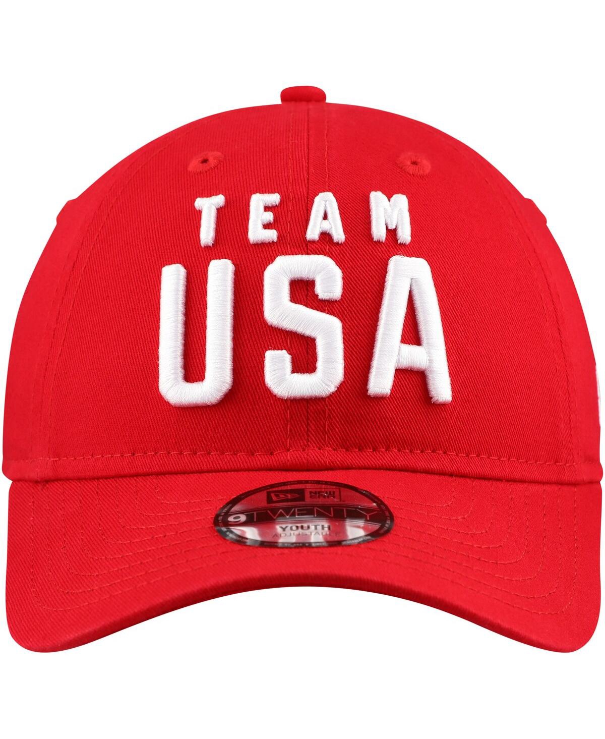 New Era Big Boys And Girls Red Team Usa Chant 9twenty Adjustable Hat In Red