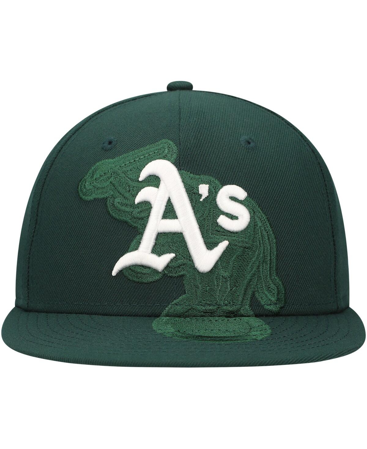New Era Men'sOakland Athletics Shadow Logo 59FIFTY Fitted Hat - Green