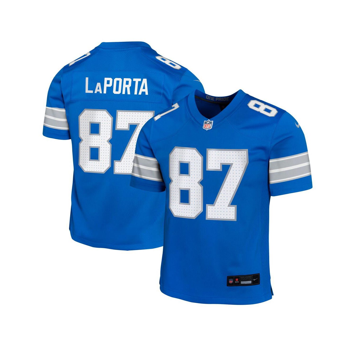 Big Boys and Girls Sam LaPorta Blue Detroit Lions Team Player Game Jersey