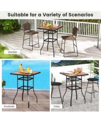 27.5 Inches Patio Bar Table for Garden Backyard Poolside