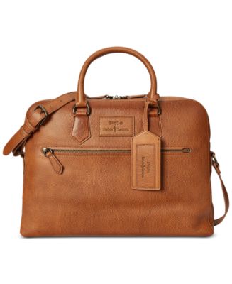 Polo Ralph Lauren Men's Pebbled Leather Commuter Bag - Macy's