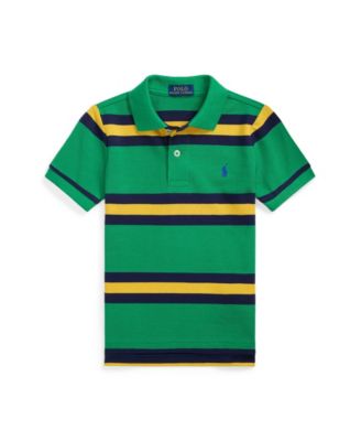 Toddler and Little Boys Striped Cotton Mesh Polo Shirt