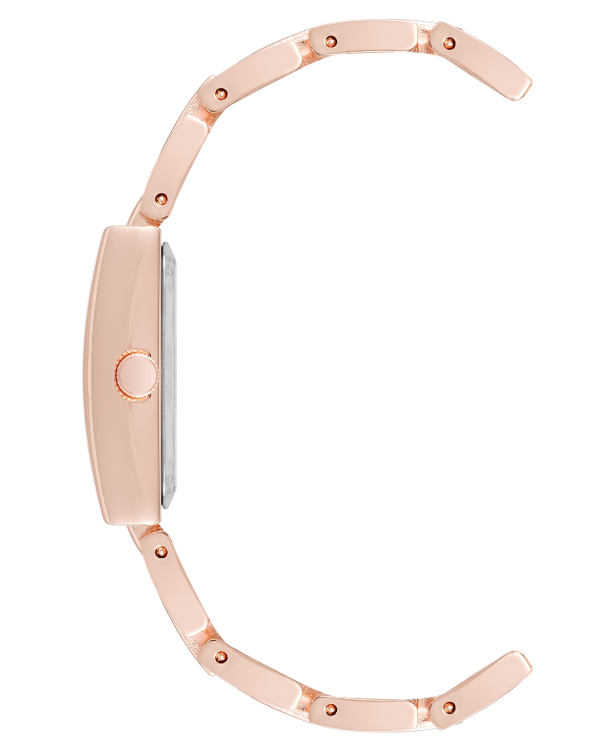 Shop Anne Klein Women's Quartz Modern Rectangular Blush Enamel And Rose Gold-tone Alloy Metal Watch, 21.5mm In Blush,rose Gold-tone