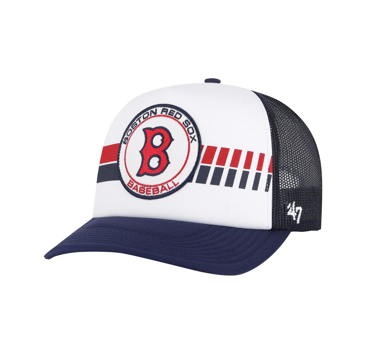 Men's White/Navy Boston Red Sox Cooperstown Collection Pack Express Trucker Adjustable Hat