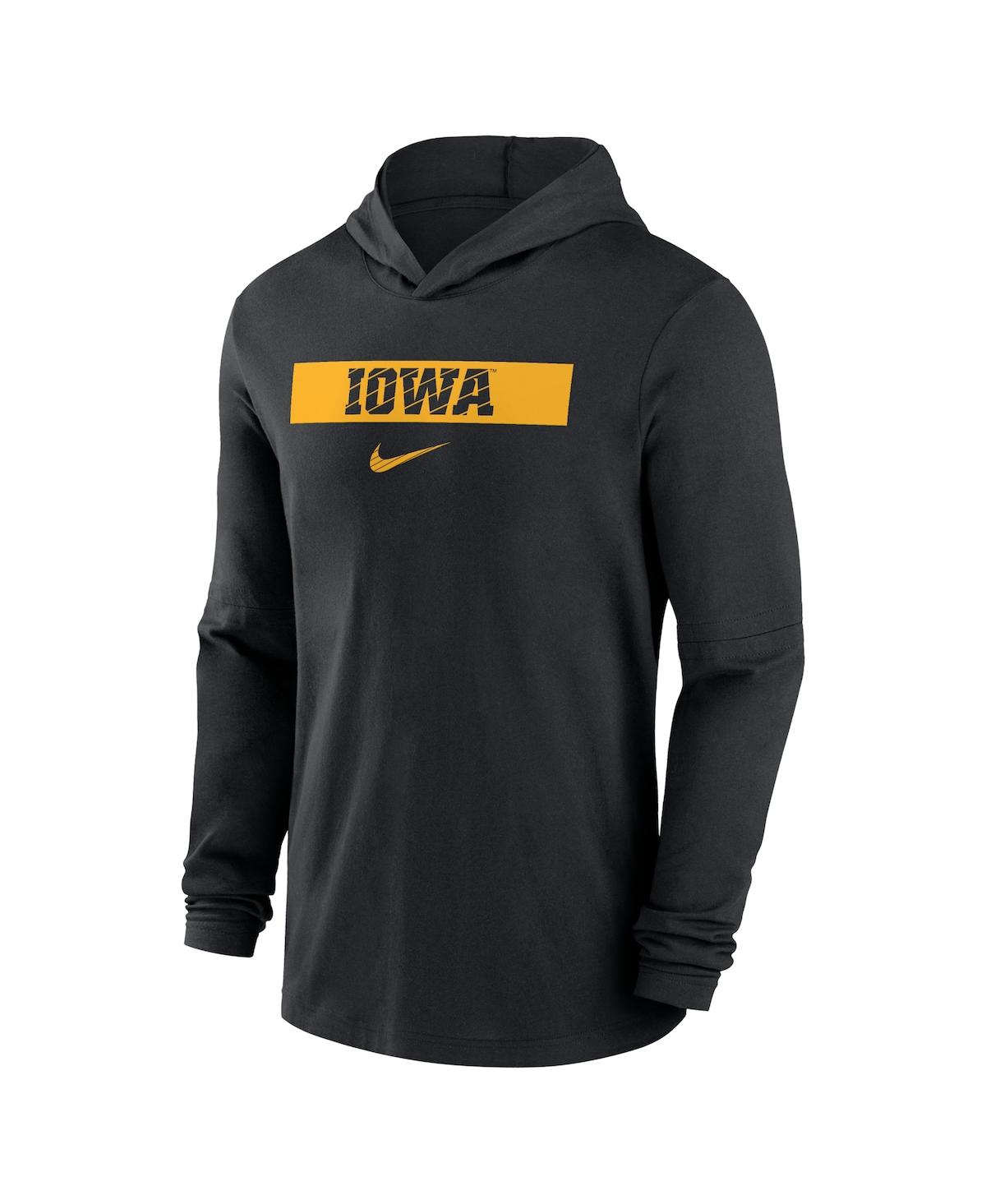 Nike Men's Iowa Hawkeyes Sideline Hoodie Performance Long Sleeve T-Shirt