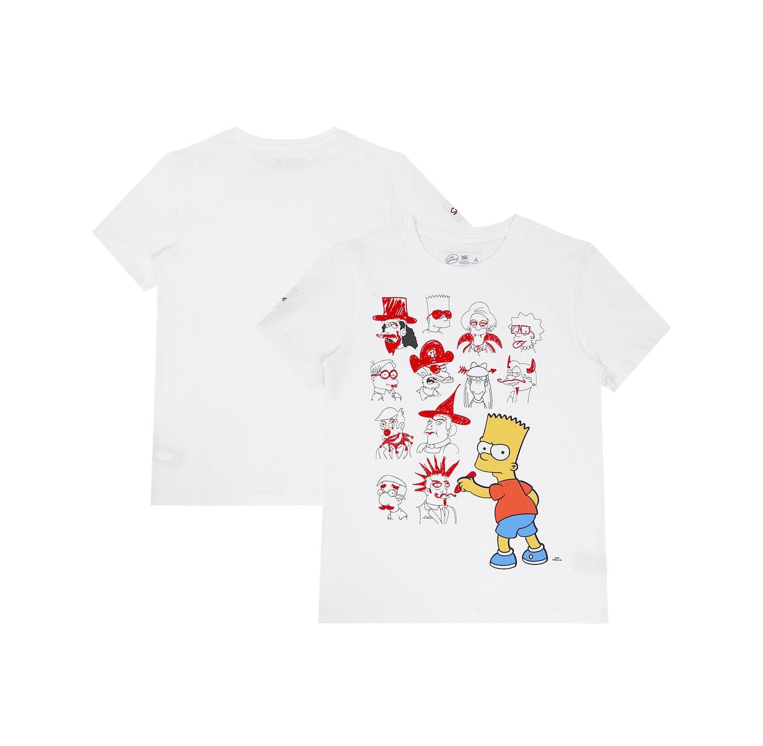 Big Boys and Girls White The Simpsons School Doodles T-Shirt