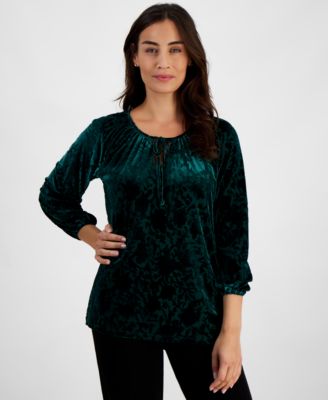 Petite Burnout Velvet Top