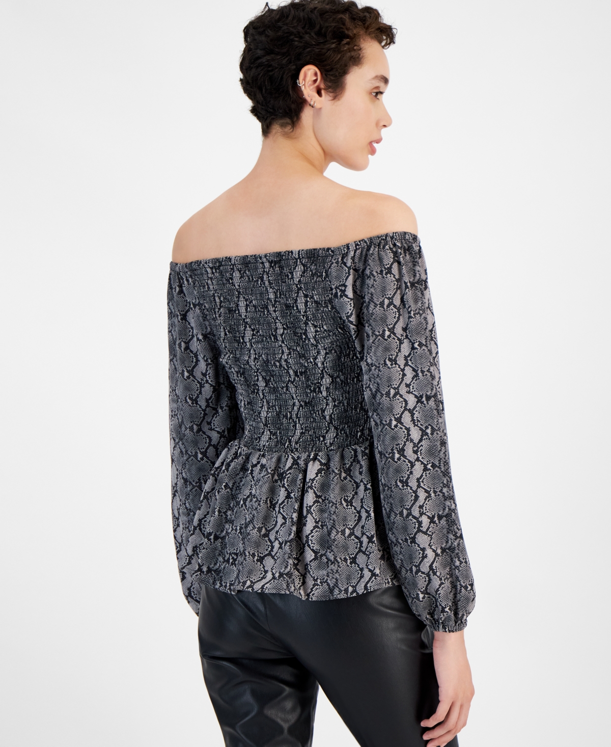 Michael Michael Kors Women's Smocked Off-The-Shoulder Top