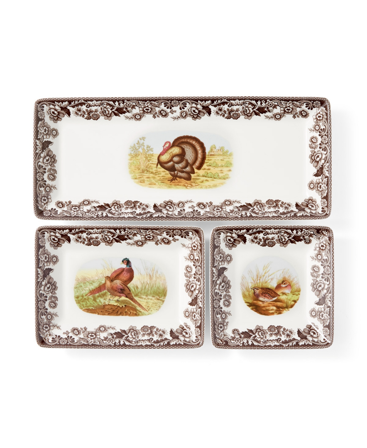 SPODE WOODLAND 3 PC. NESTING TRAY SET 