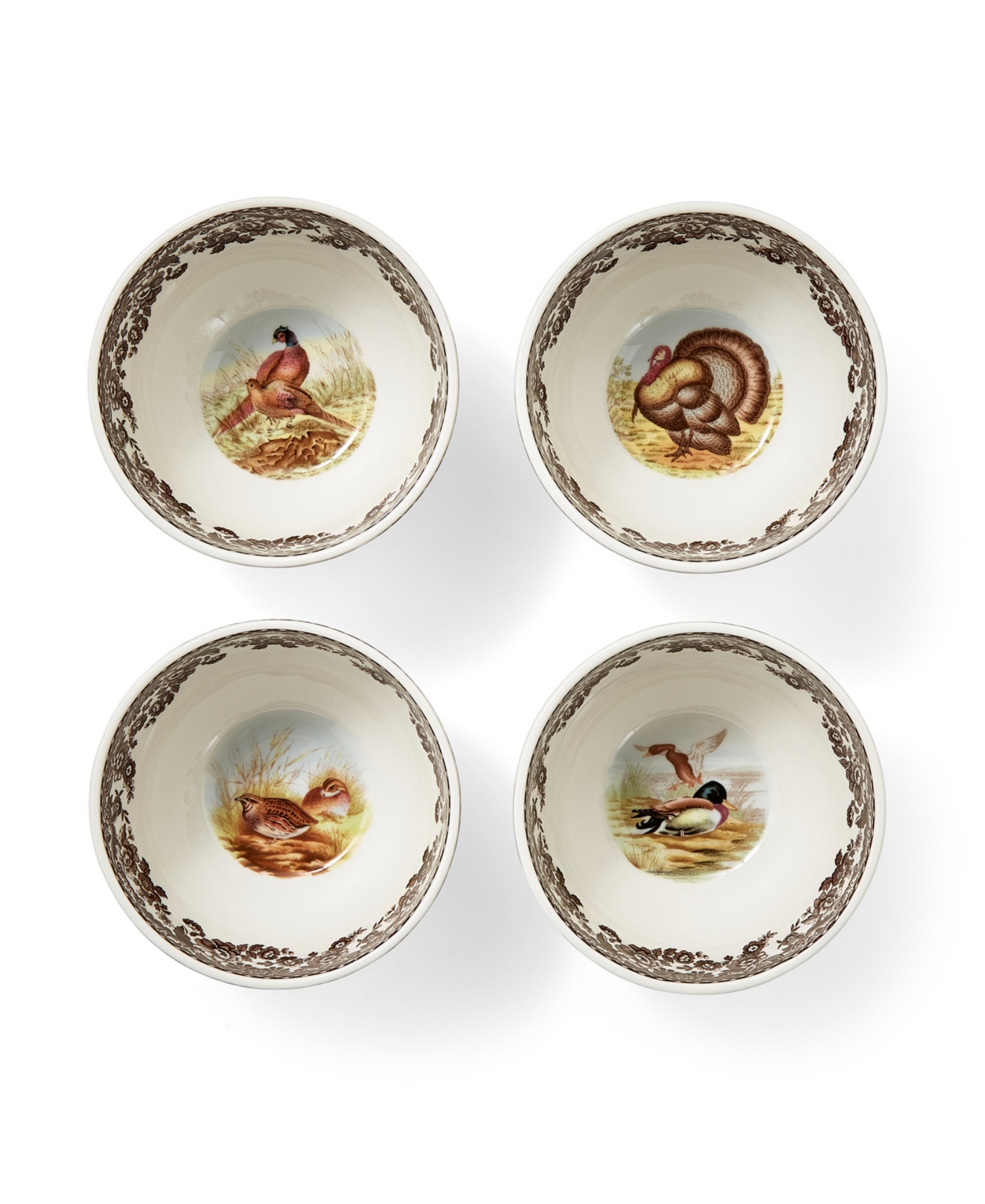 Spode Woodland Dip Bowls, Set Of 4 In Brown