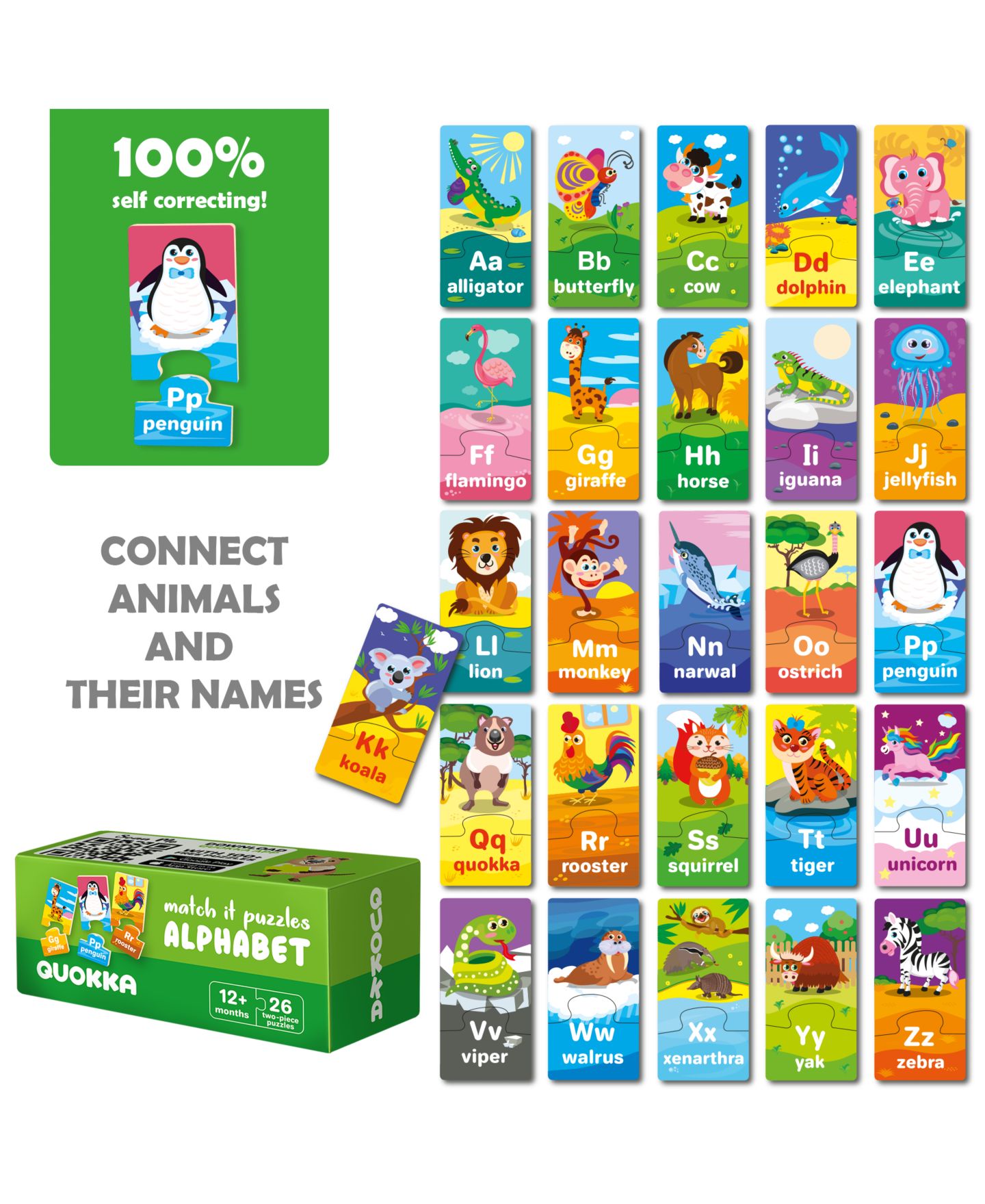 Детские игрушки Quokka 5X Megaset Matching Puzzles, 5-Puzzle Set, Ages 1+, цвет: Cartoonish — фото 2