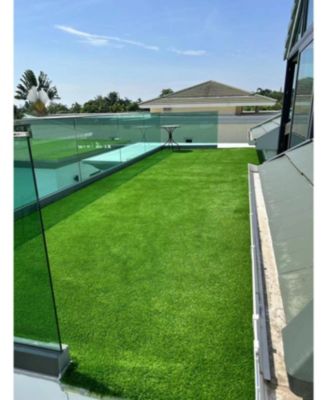 Simplie Fun Outdoor Artificial Grass Runner: Thick Realistic Faux Lawn Roll Decor