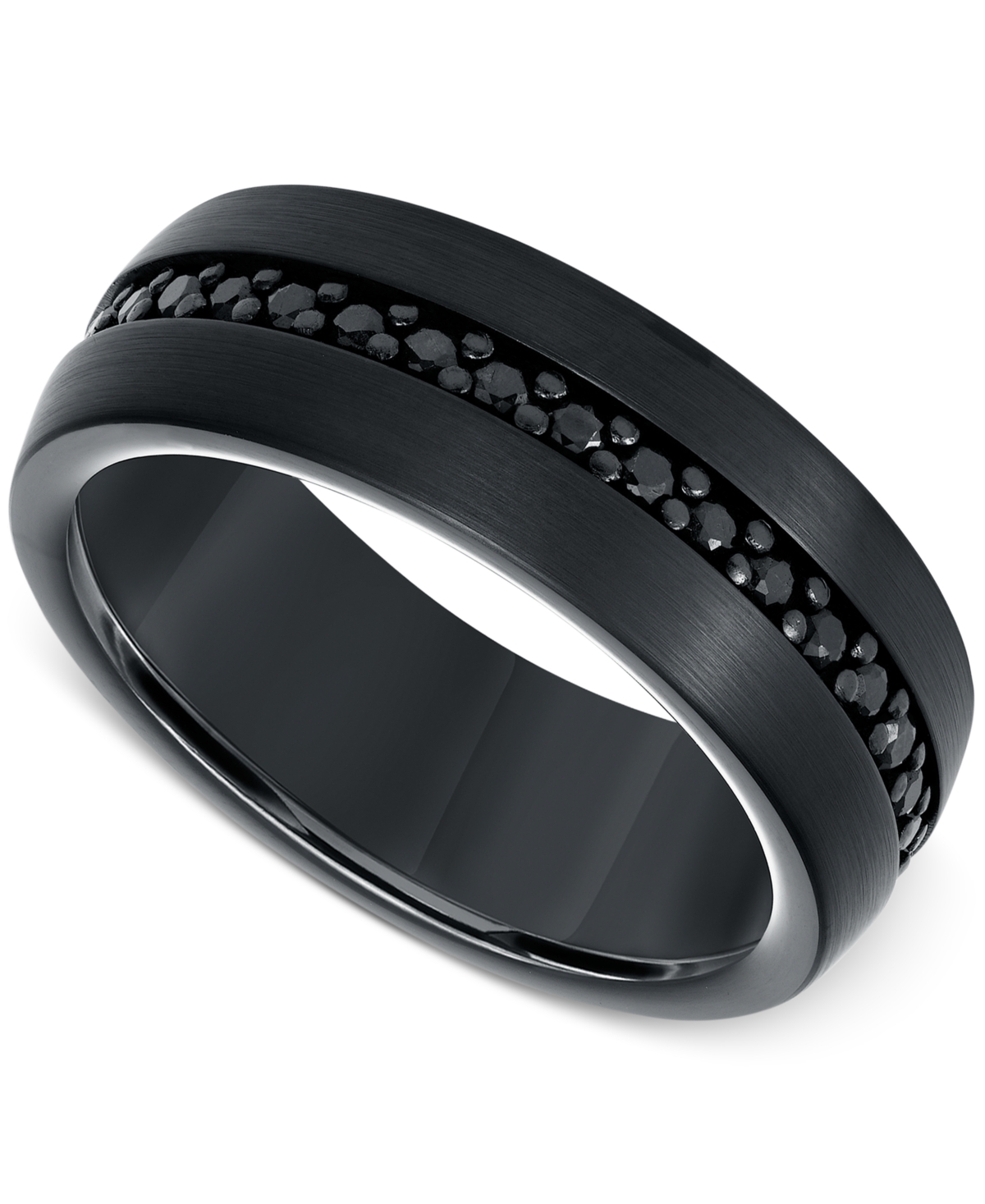 Men's Sapphire 8mm Band (9/10 ct. t.w.) in Black Tungsten Carbide - Black Tungsten