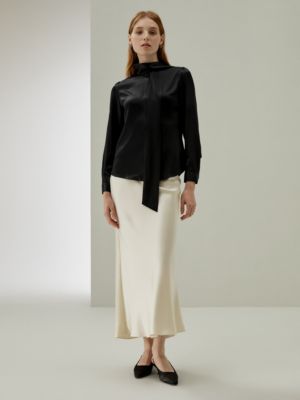 Women's Bow-tie Neck Silk Blouse