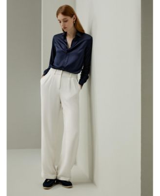 Women's Tailored Button Down Silk Shirt