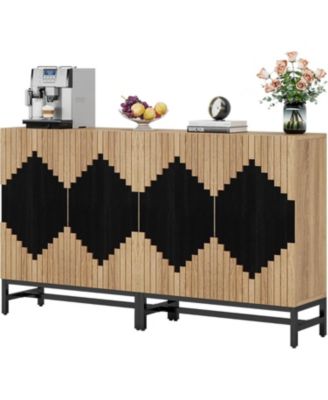 63-Inch FarmYFuse Sideboard Cabinet with Doors and Storage for Kitchen, Dining Room, or Living Room