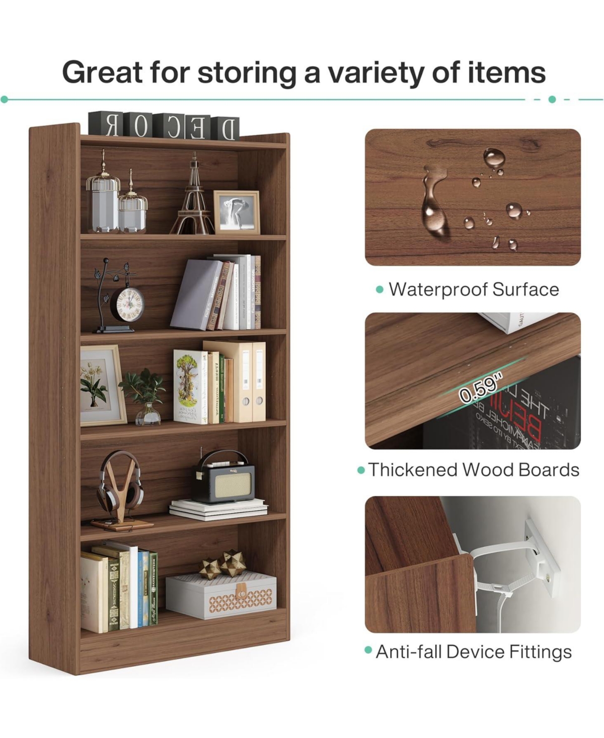 Tribesigns Tall Bookcase, Modern 7-Tier White Library Bookshelf with Storage Shelves, Large Open Bookcases Wood Display Shelving Unit for Bedr