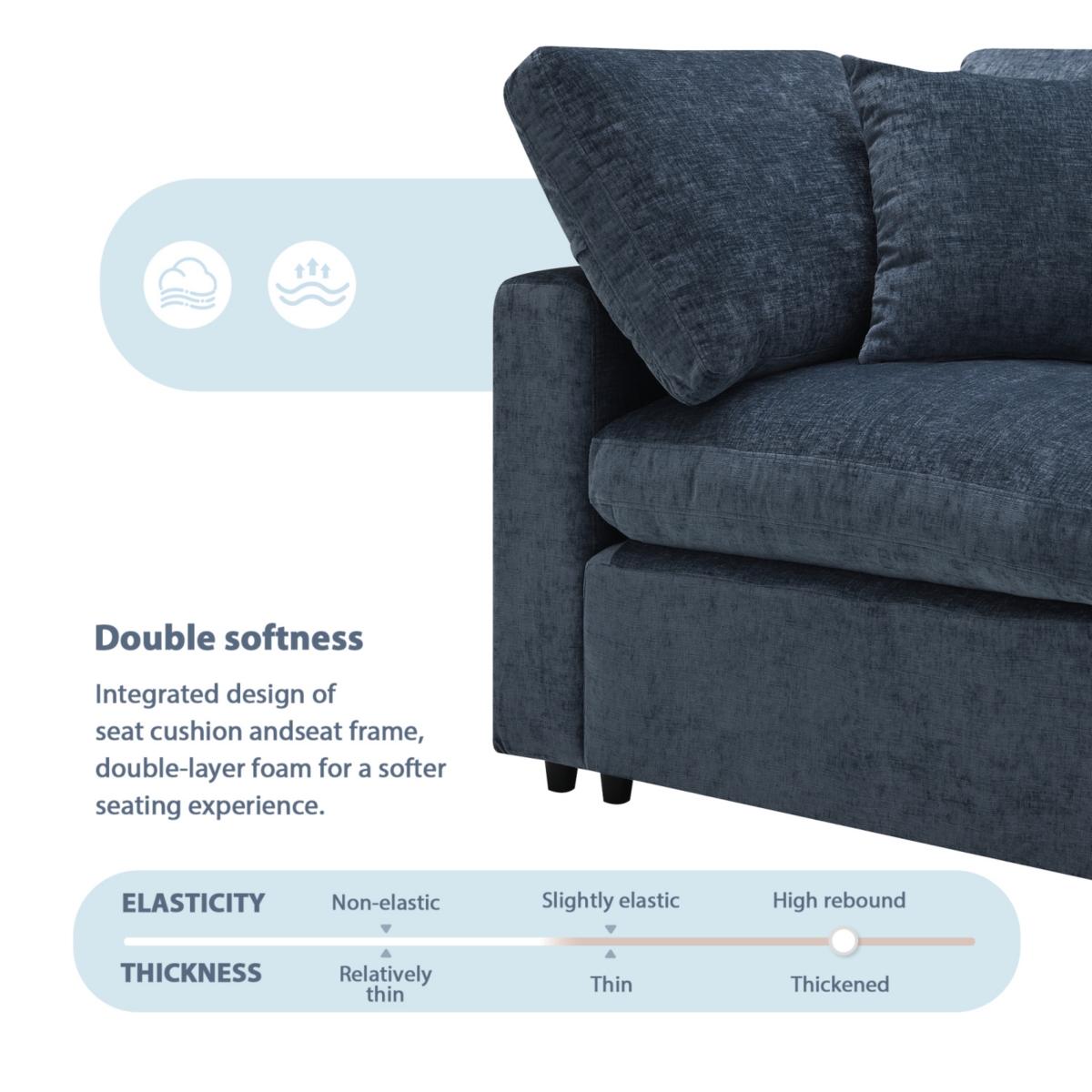 Streamdale Furniture Modern Modular 6-Seat Cloud Sofa Bed with Ottoman