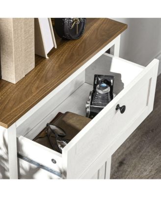 Simplie Fun Farmhouse Barn Door Accent Cabinet with Drawer & Shelf