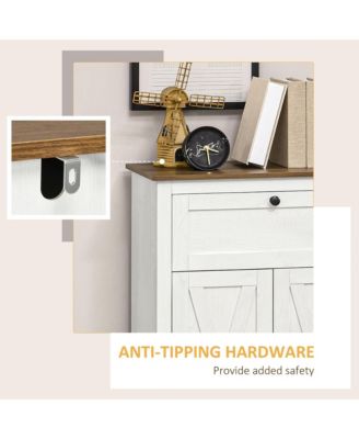 Simplie Fun Farmhouse Barn Door Accent Cabinet with Drawer & Shelf