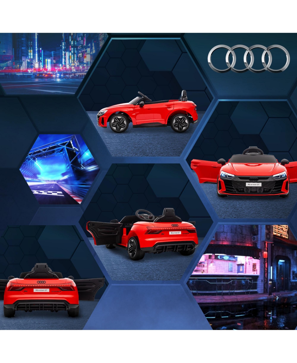 Streamdale Furniture 12V Audi Rs E-tron Gt Ride-on Car for Kids