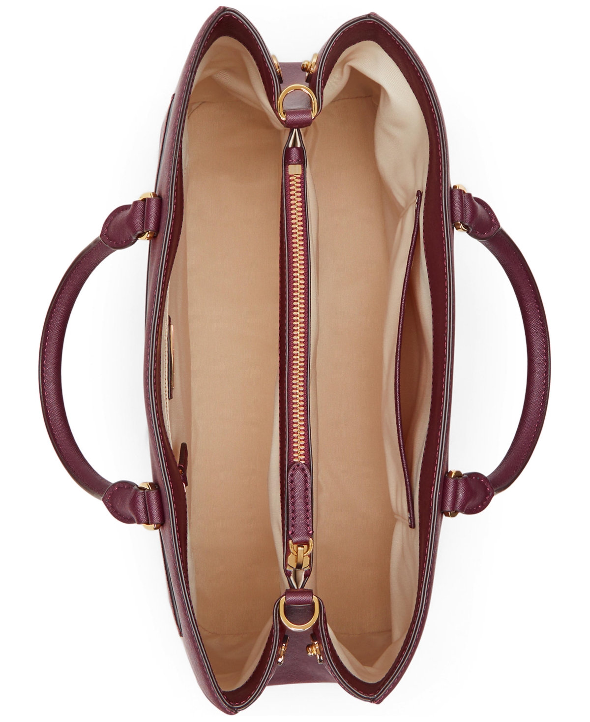 Lauren Ralph Lauren Crosshatch Leather Large Hanna Satchel