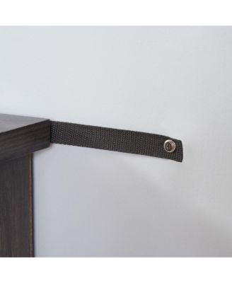 Sliding Door TV Stand with Sliding Glass Doors, Charcoal GREY