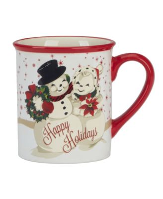 Santa's Retro Christmas Mugs, Set of 4